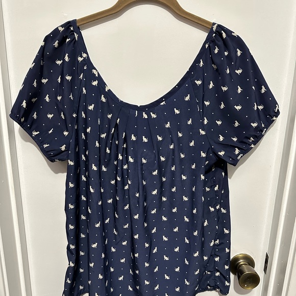 Navy - Cream Cat 🐈‍⬛ print - Picture 3 of 6